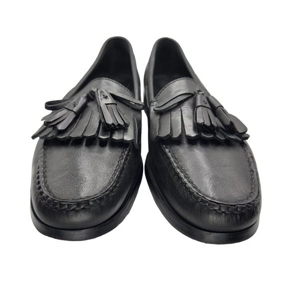 Cole Haan | Men | Matte Black Leather Kilted Tassel Loafers | Size 11 D - Picture 4 of 12